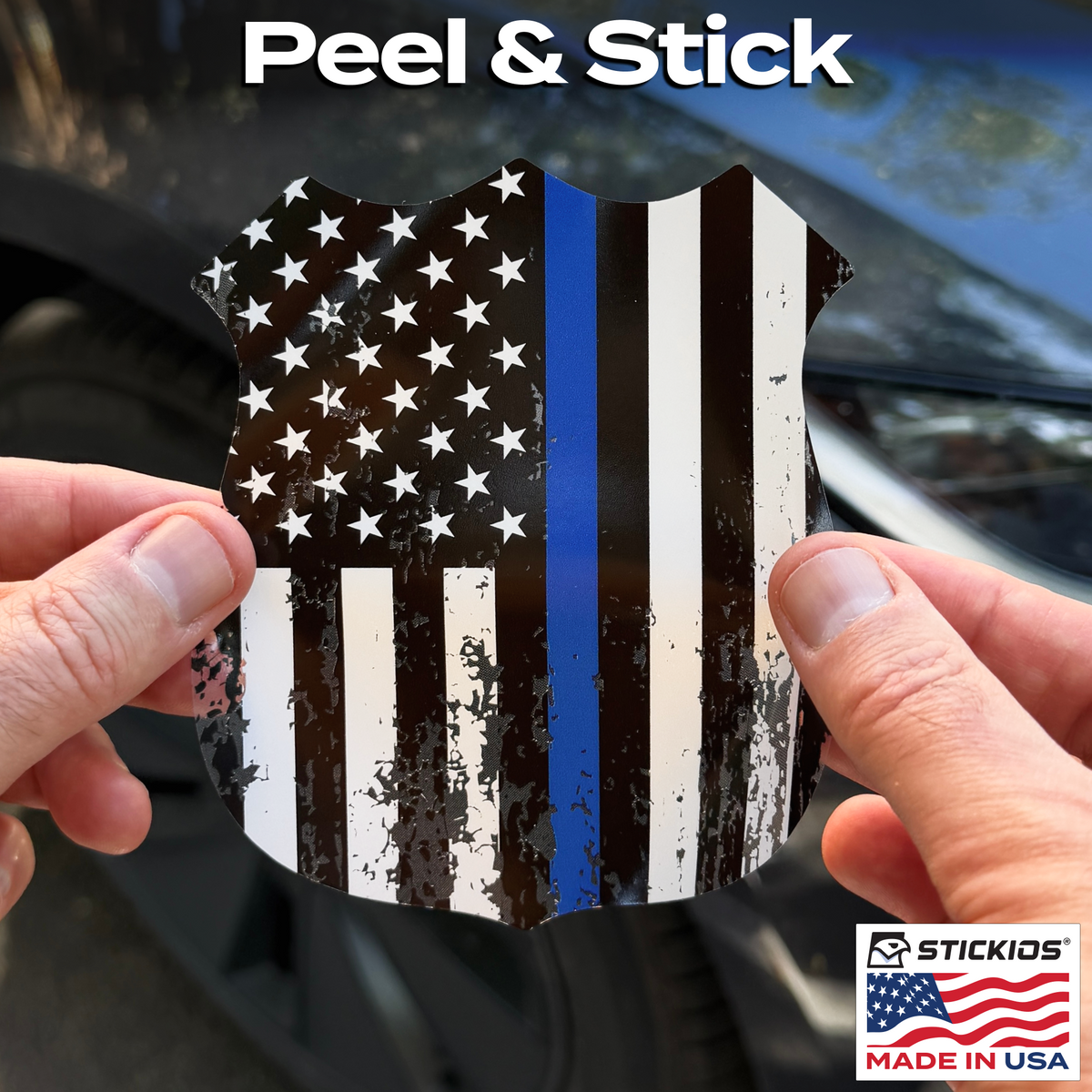Blue Line Badge Tattered
