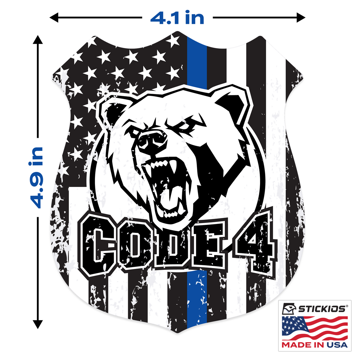 Code 4 Badge Tattered