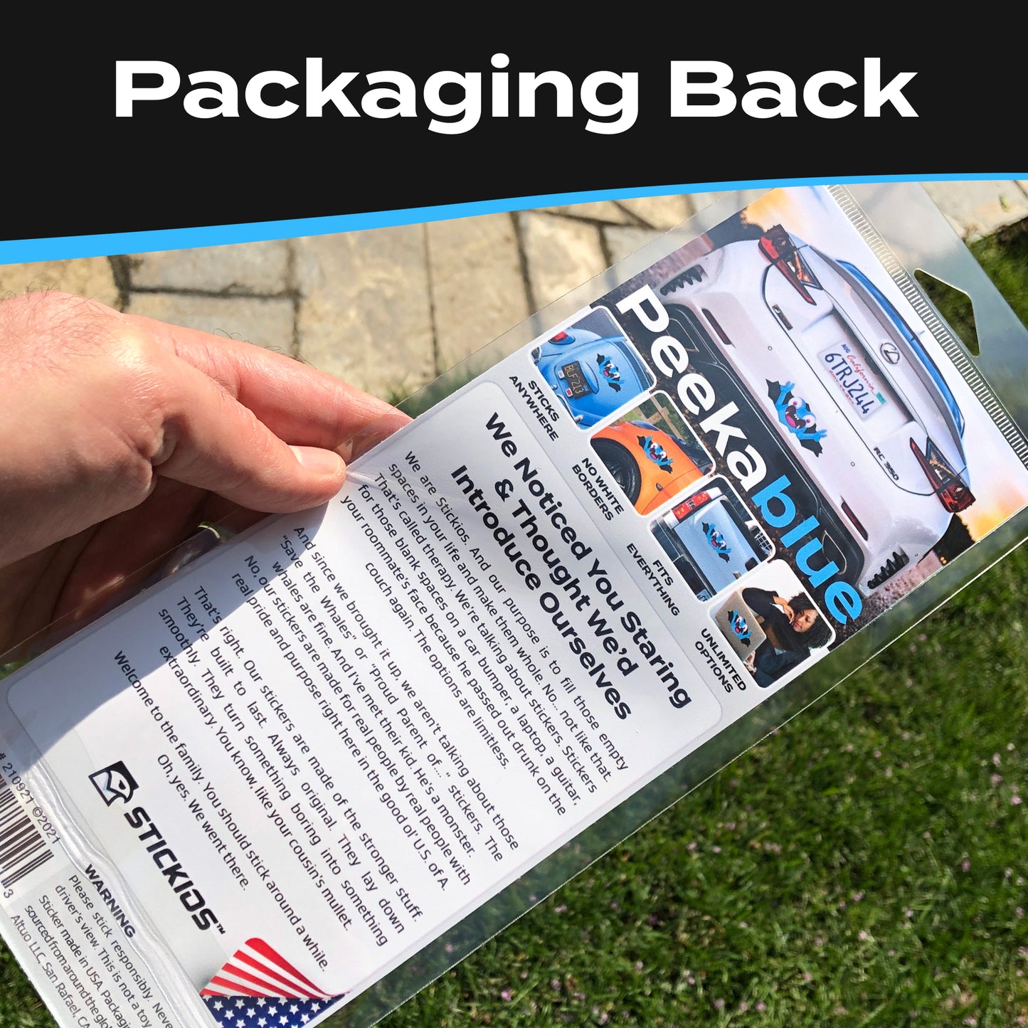 Funny Peeking Monster Car Decal - Covers Dents & Scratches - Peekablue