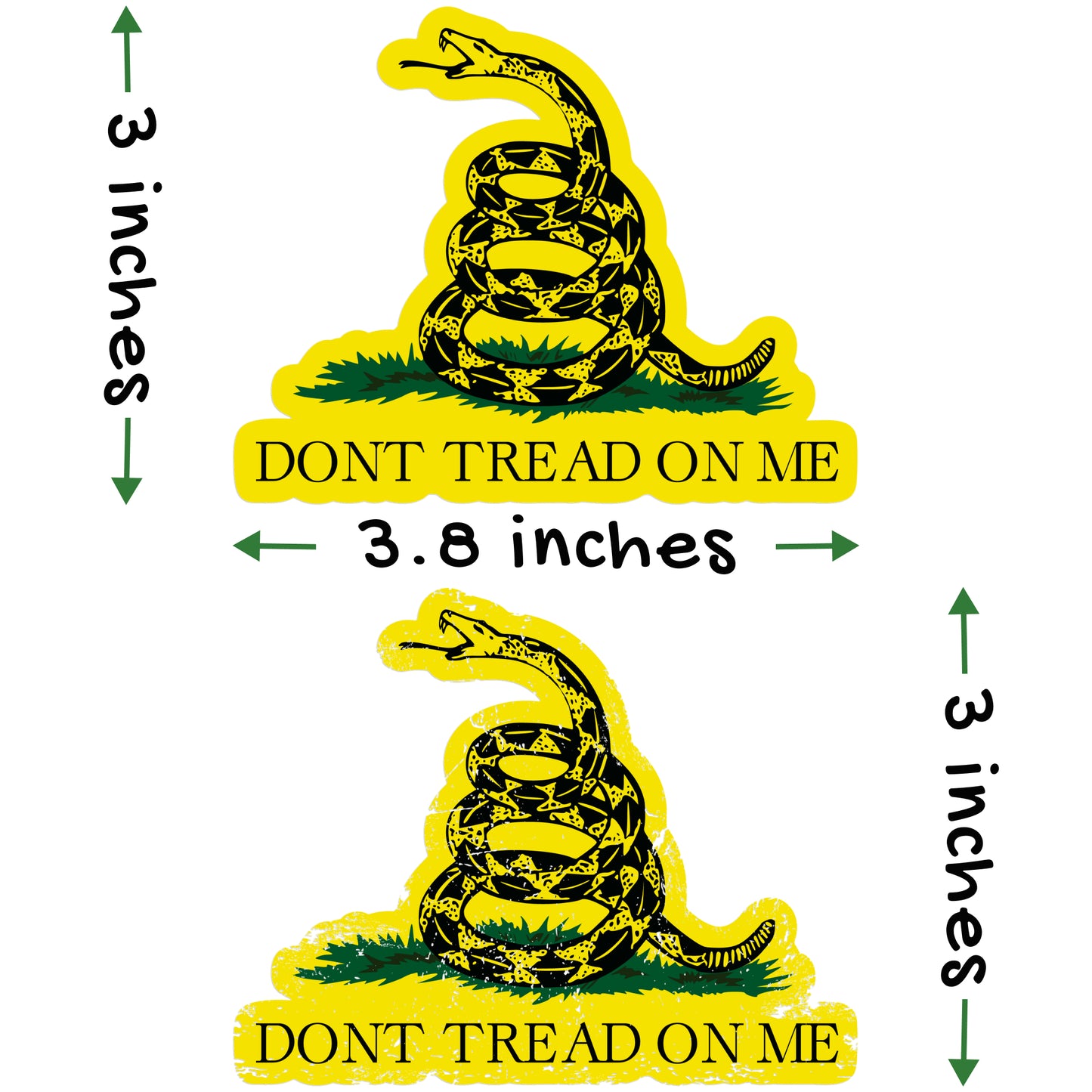 Dont Tread On Me - American Flag Decal - Gadsden Rattlers (2-Pack)