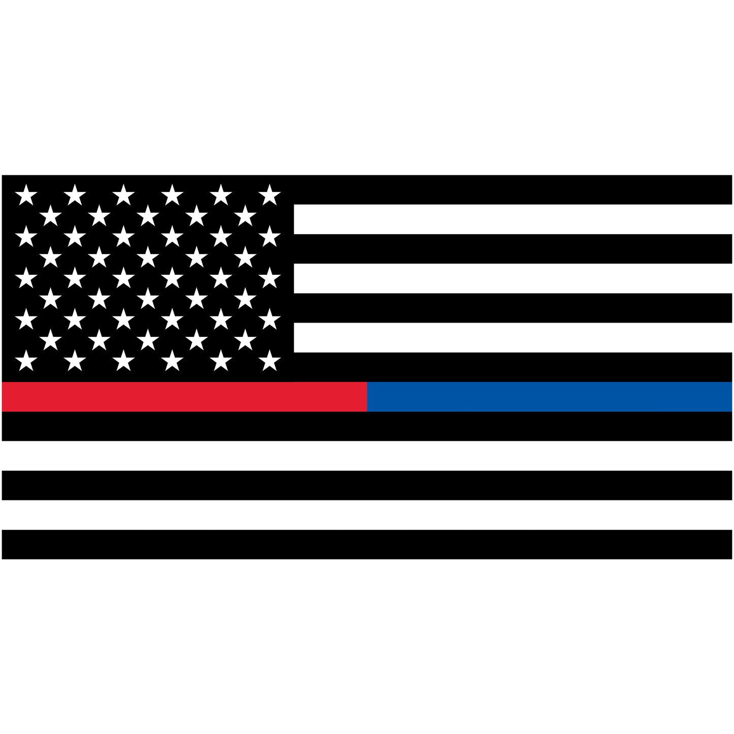 Red & Blue Line American Flag Decal - Police & Firefighter Support (5.8 x 3 in)