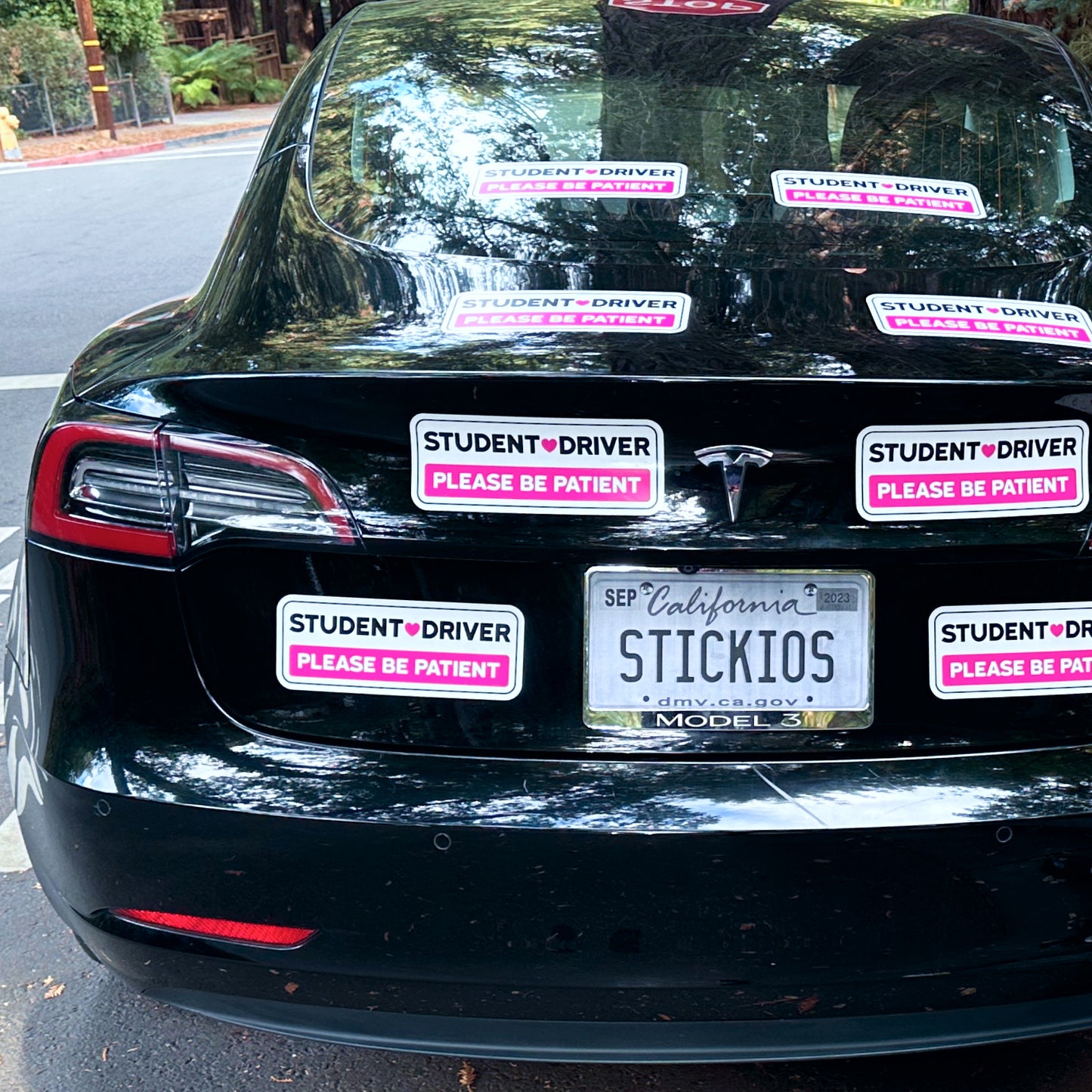 Student Driver Stickers - Removable, Non-Magnetic, New Driver Signs For Cars & Windows - Cute Pink