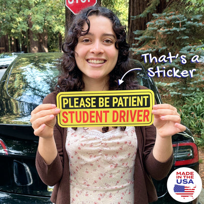 Student Driver Stickers - Removable, Non-Magnetic, New Driver Signs For Cars & Windows