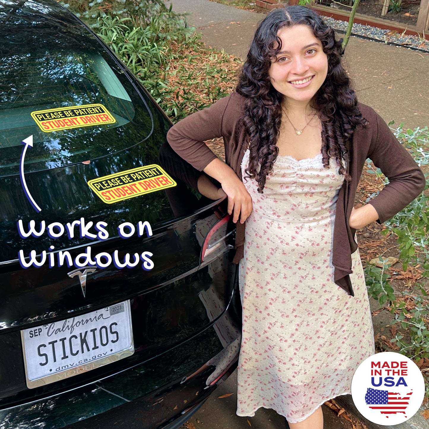 Student Driver Stickers - Removable, Non-Magnetic, New Driver Signs For Cars & Windows