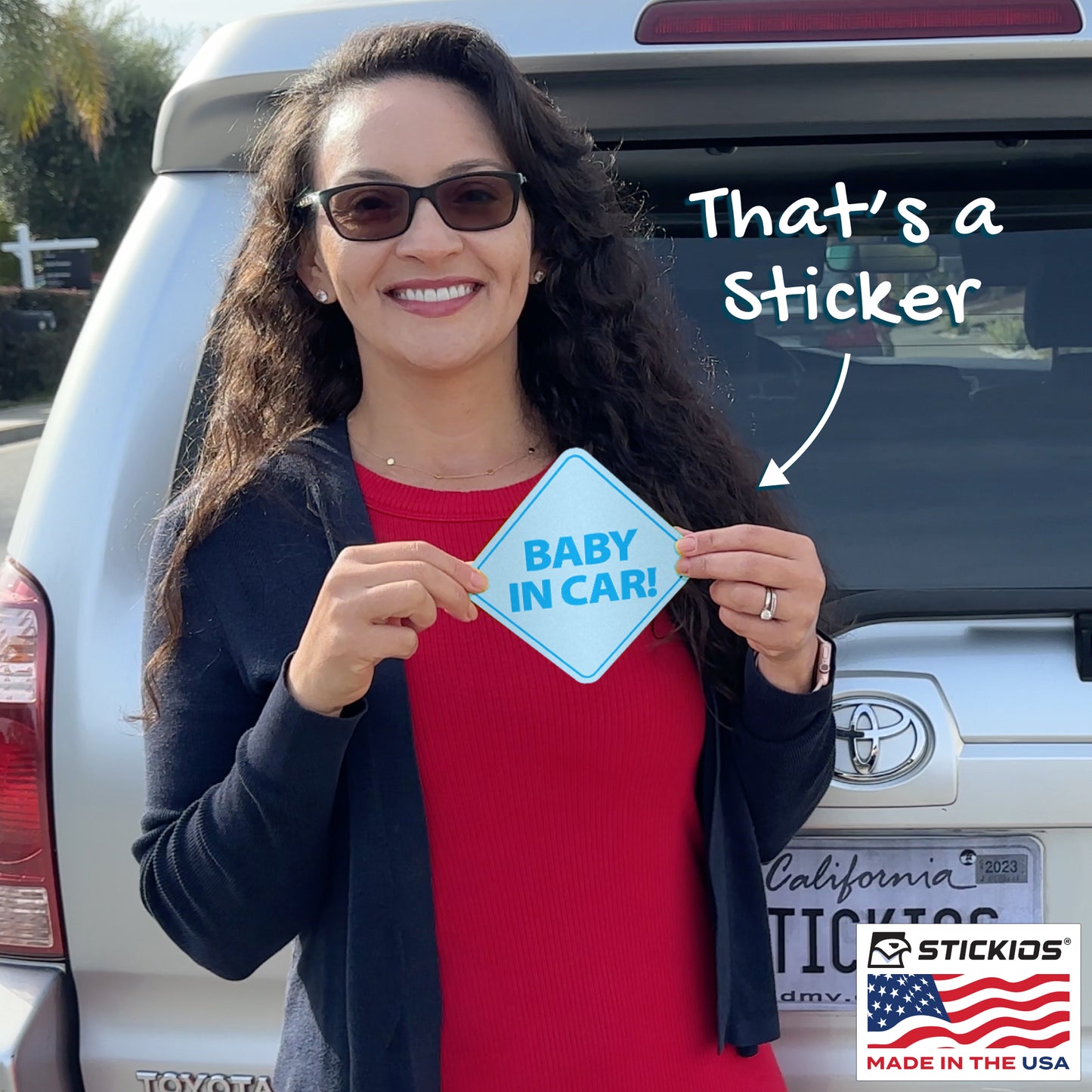 Baby in Car Stickers - Waterproof, Removable & Paint-Safe - Blue Boy (2-Pack)