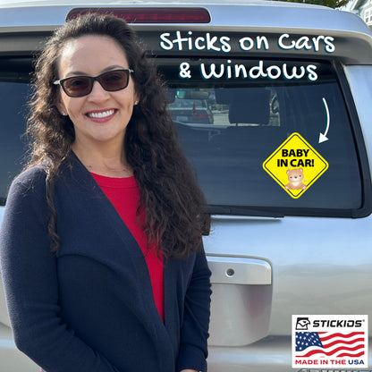 Baby in Car Stickers - Waterproof, Removable & Paint-Safe - Bear (2-Pack)