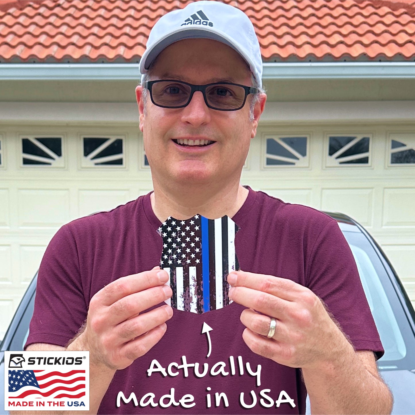 Thin Blue Line Distressed Police Badge Decal - Back the Blue (4.1 x 4.9 in)