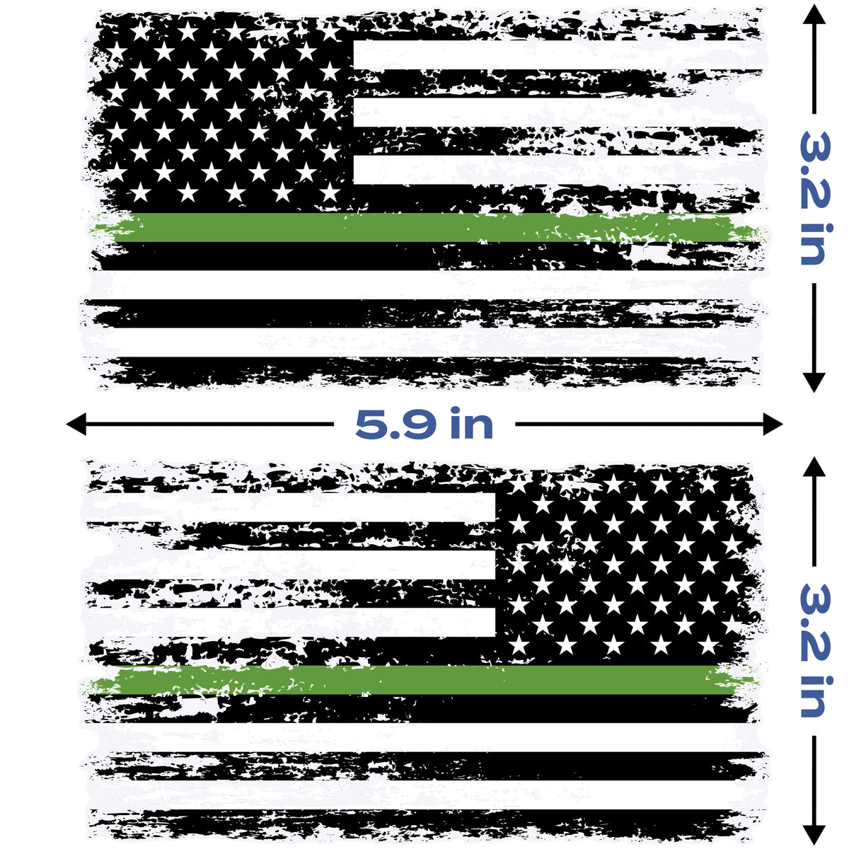 Green Line Tattered Pair