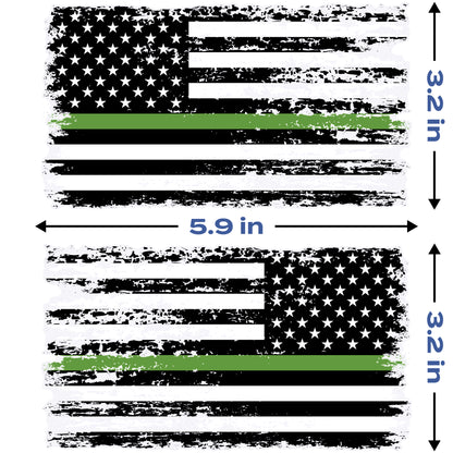 Green Line Tattered Pair