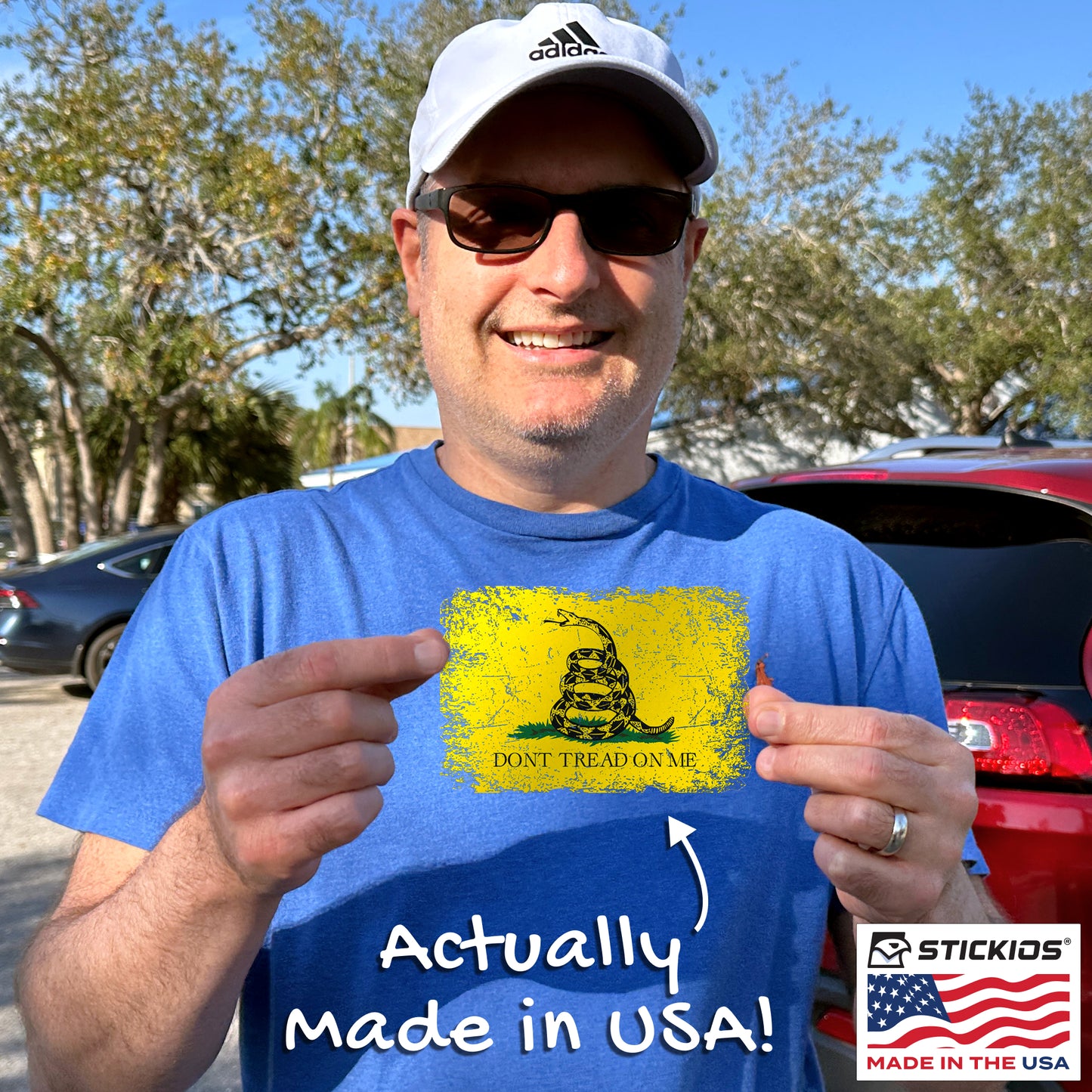 Don't Tread on Me Gadsden Flag Decal - Distressed 1776 American Flag (5.4 x 3.6 in)