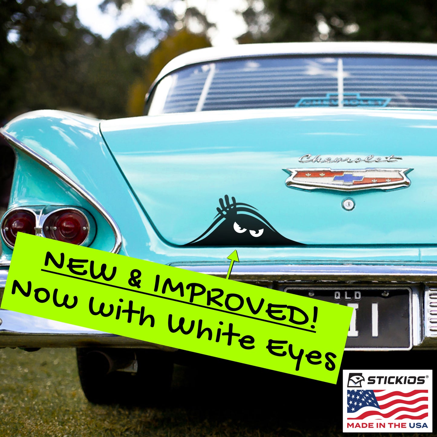 Funny Peeking Monster Car Decal - Covers Dents & Scratches - Peekaboo