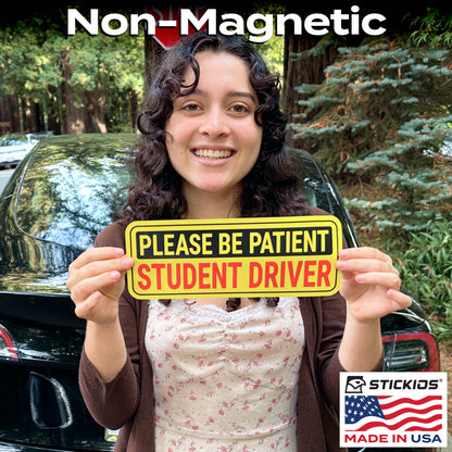 Student Driver Stickers (Non-Magnetic) - Reusable & Removable