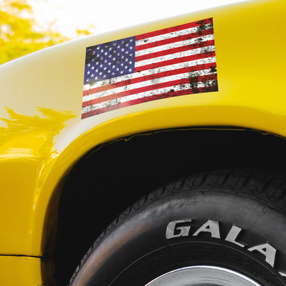 Distressed American Flag Decal (5.8 x 3.1 in)
