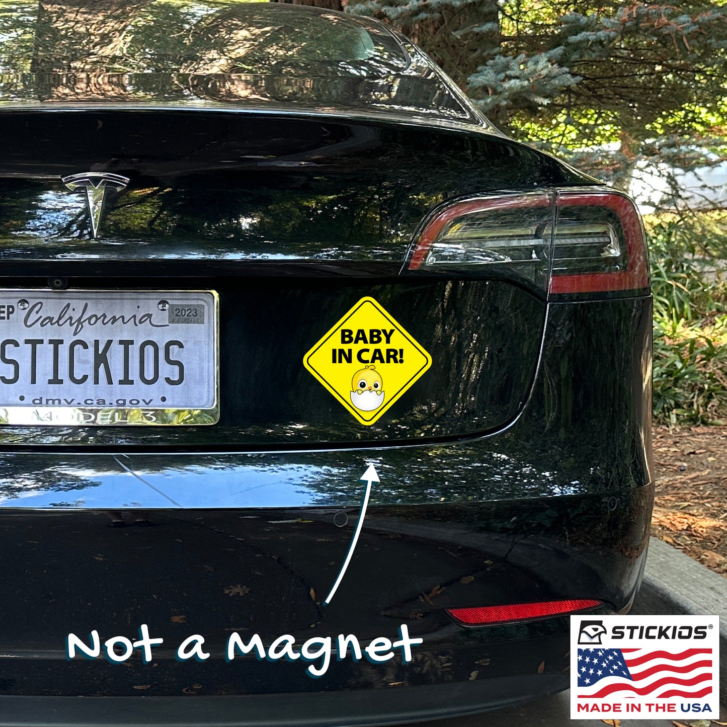 Baby in Car Stickers - Waterproof, Removable & Paint-Safe - Chick (2-Pack)