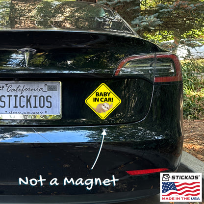 Baby in Car Stickers - Waterproof, Removable & Paint-Safe - Sloth (2-Pack)