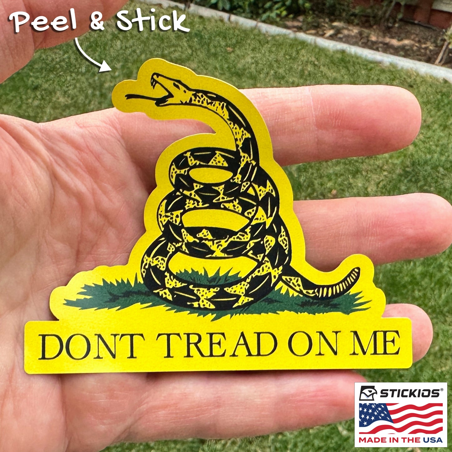 Don't Tread on Me Gadsden Flag Rattlesnake Decals - 1776 (2-Pack, 3.8 x 3 in)