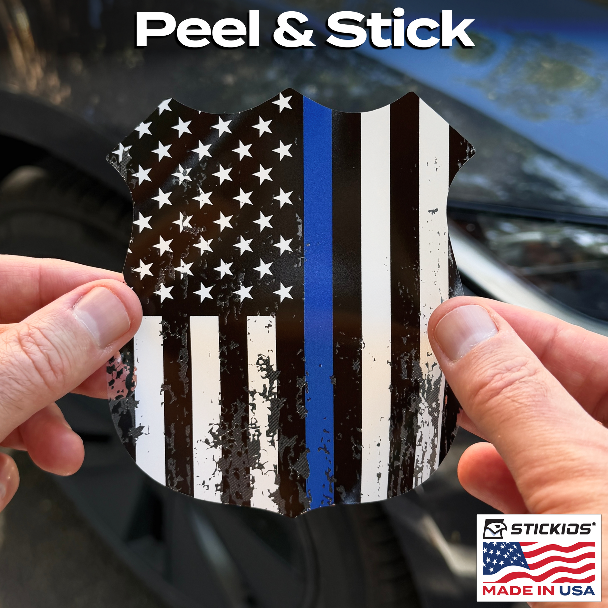Blue Line Badge Tattered