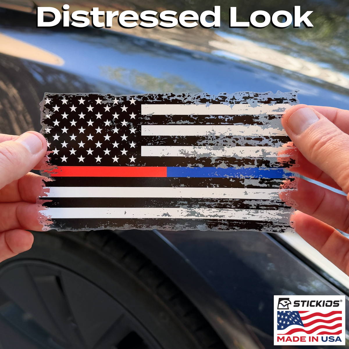 Red Blue Line Tattered Pair