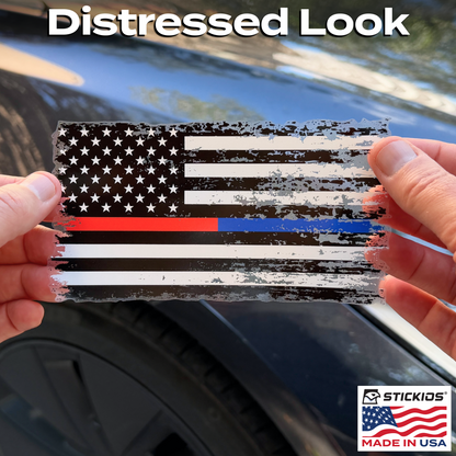 Red Blue Line Tattered Pair