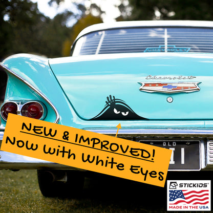 Funny Peeking Monster Car Decals Bundle - Cover Dents & Scratches (2-Pack)