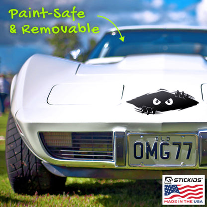 Funny Peeking Monster Car Decal - Covers Dents & Scratches - Shredder
