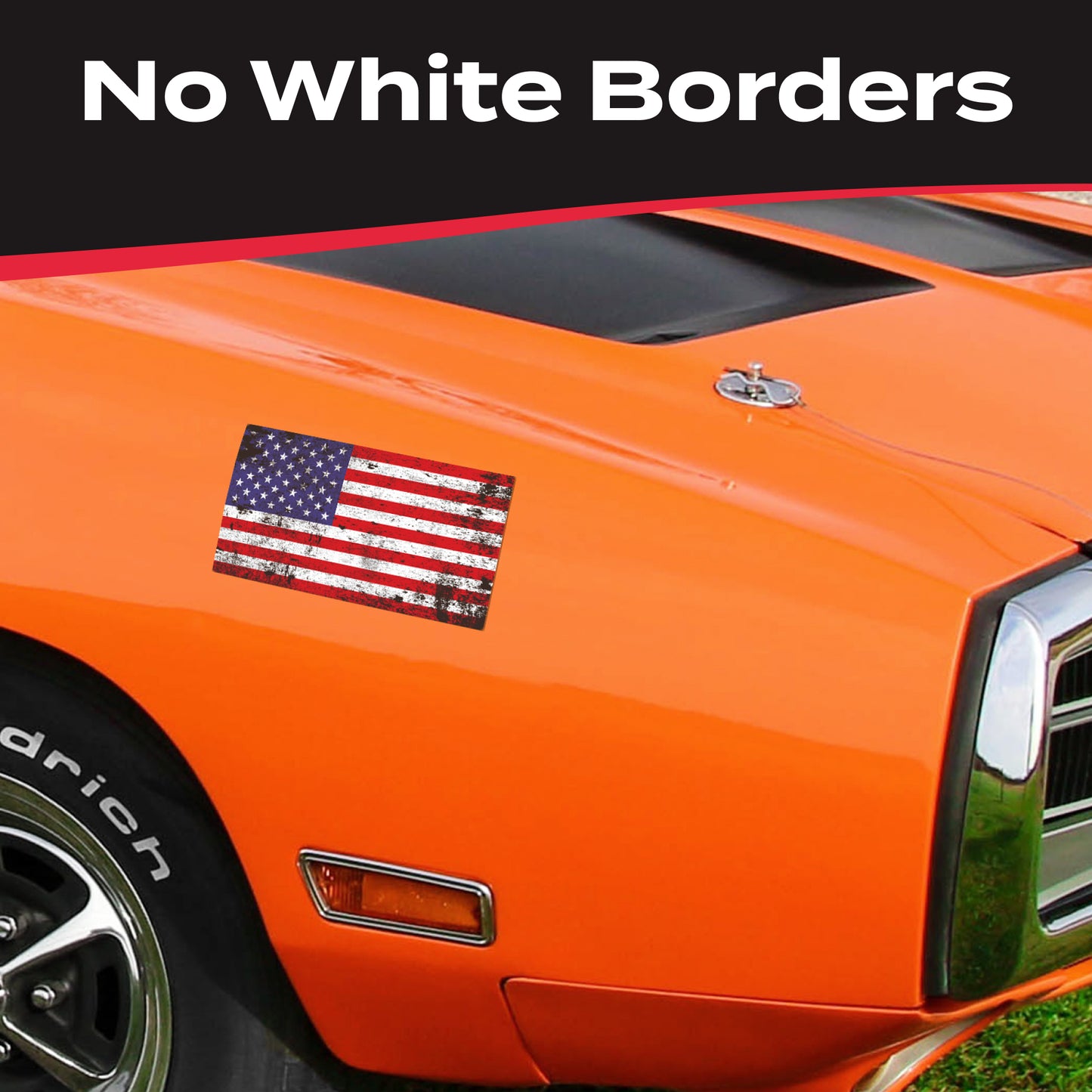 Distressed American Flag Decal (5.8 x 3.1 in)