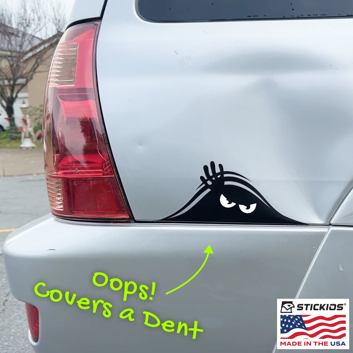 Funny Peeking Monster Car Decal - Covers Dents & Scratches - Peekaboo