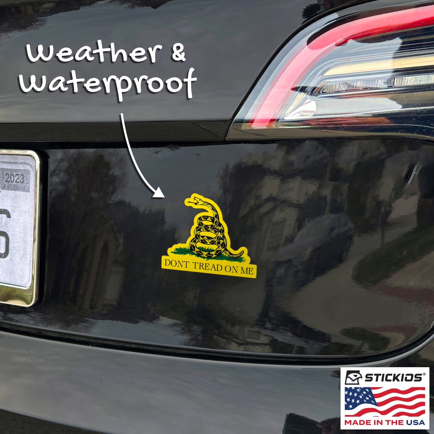 Don't Tread on Me Gadsden Flag Rattlesnake Decals - 1776 (2-Pack, 3.8 x 3 in)