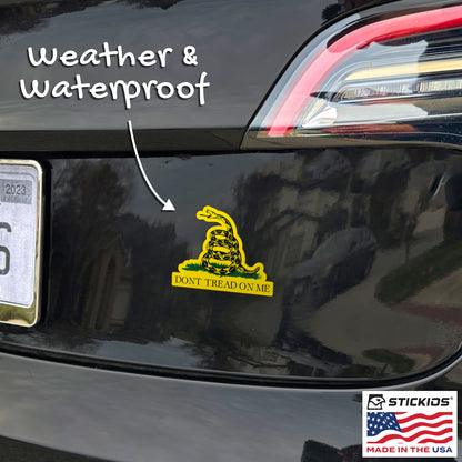 Don't Tread on Me Gadsden Flag Rattlesnake Decals - 1776 (2-Pack, 3.8 x 3 in)