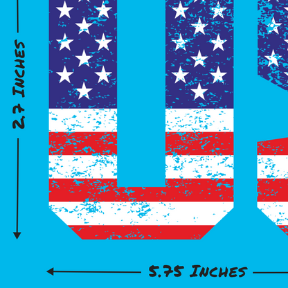 Distressed American Flag Decal - USA Letters (5.8 x 2.7 in)
