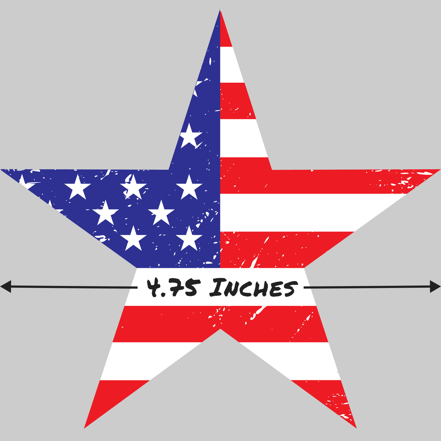 Distressed American Flag Star Decal (4.8 x 4.5 in)