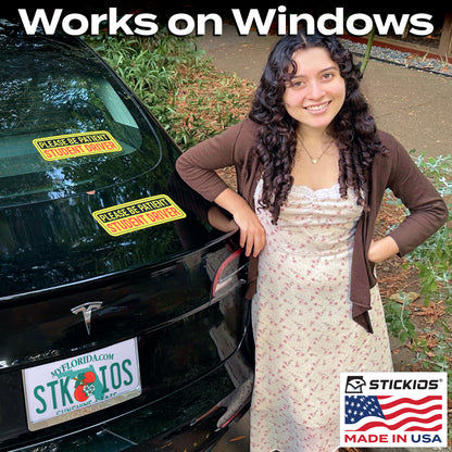 Student Driver Stickers (Non-Magnetic) - Reusable & Removable