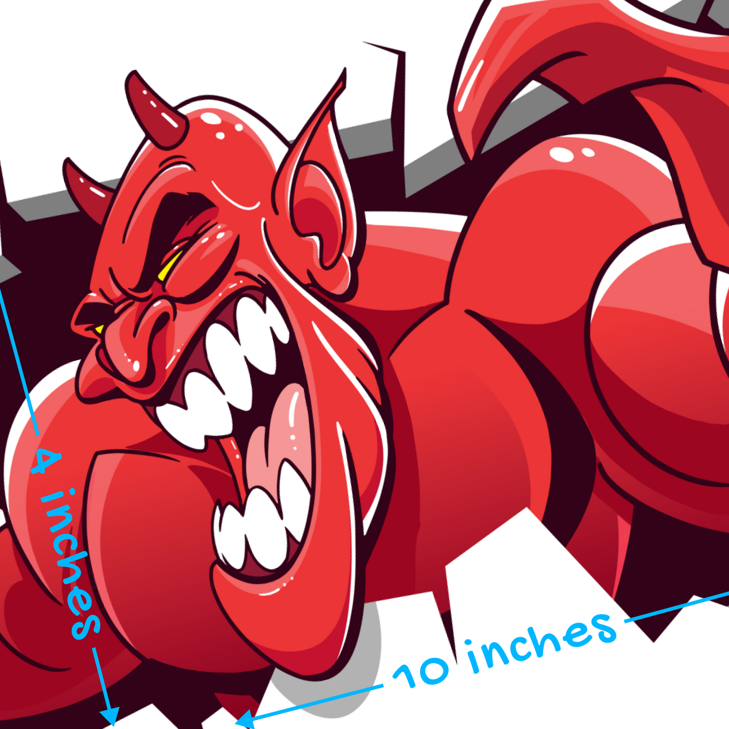 Funny Peeking Monster Car Decal - Covers Dents & Scratches - Red Devil