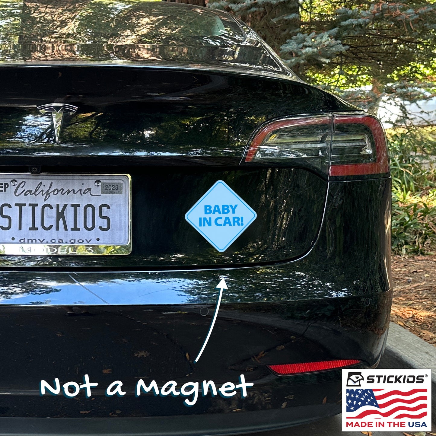 Baby in Car Stickers - Waterproof, Removable & Paint-Safe - Blue Boy (2-Pack)