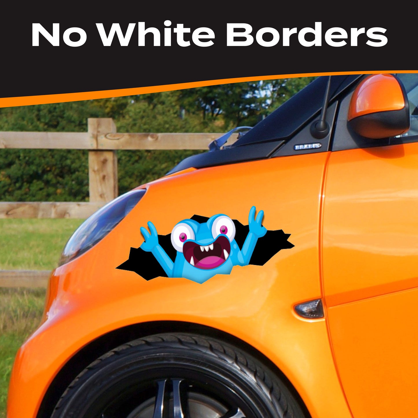 Funny Peeking Monster Car Decal - Covers Dents & Scratches - Peekablue