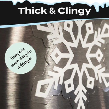 Snowflake Window Clings - Double-Sided Reusable Decorations (120 PCS)