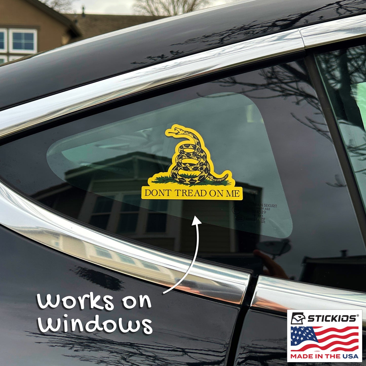 Don't Tread on Me Gadsden Flag Rattlesnake Decals - 1776 (2-Pack, 3.8 x 3 in)
