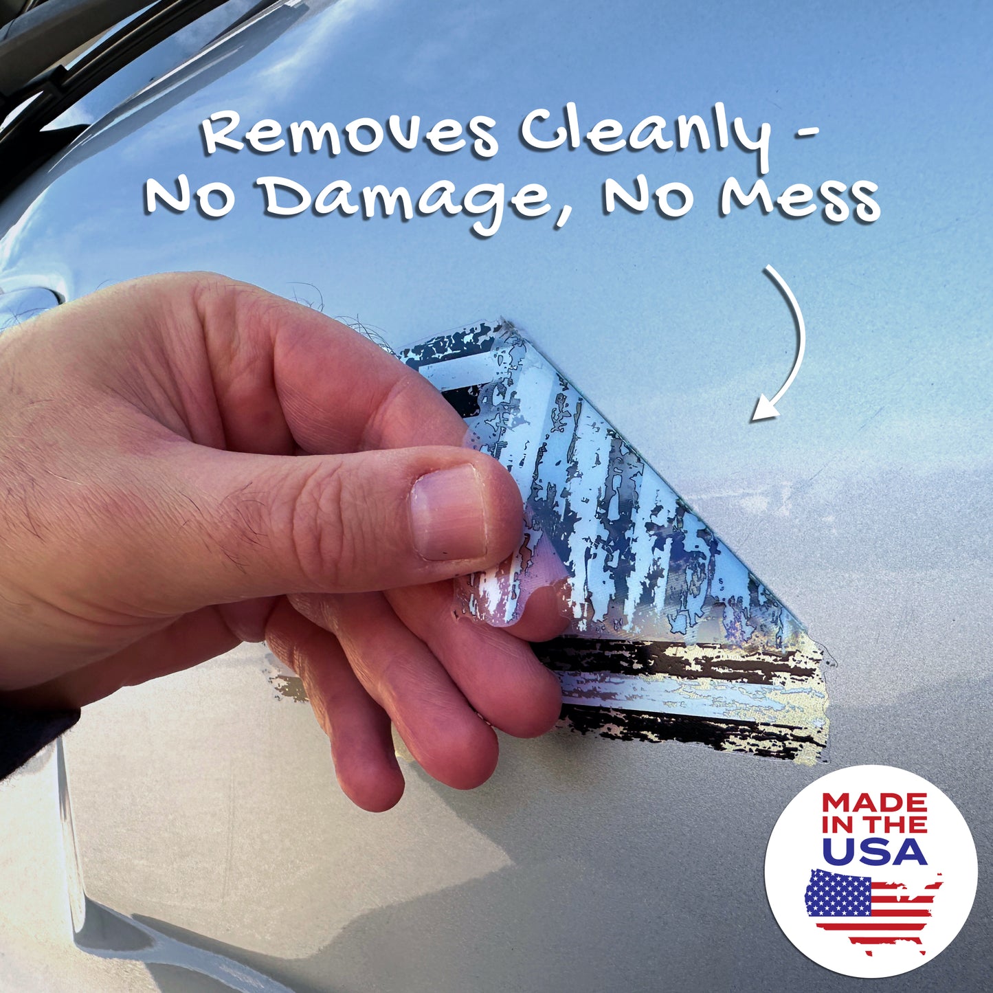 Thin Blue Line Distressed American Flag Decal - Back the Blue (5.9 x 3.3 in)