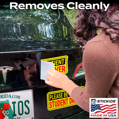Student Driver Stickers (Non-Magnetic) - Reusable & Removable