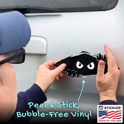 Funny Peeking Monster Car Decals Bundle - Cover Dents & Scratches (2-Pack)