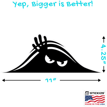 Funny Peeking Monster Car Decal - Covers Dents & Scratches - Peekaboo