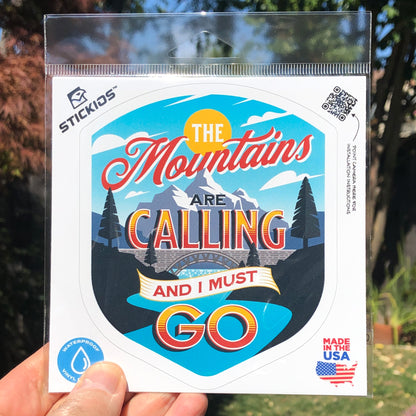 Hiking & Camping Decal - The Mountains Are Calling John Muir Quote