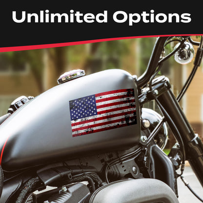 Distressed American Flag Decal (5.8 x 3.1 in)