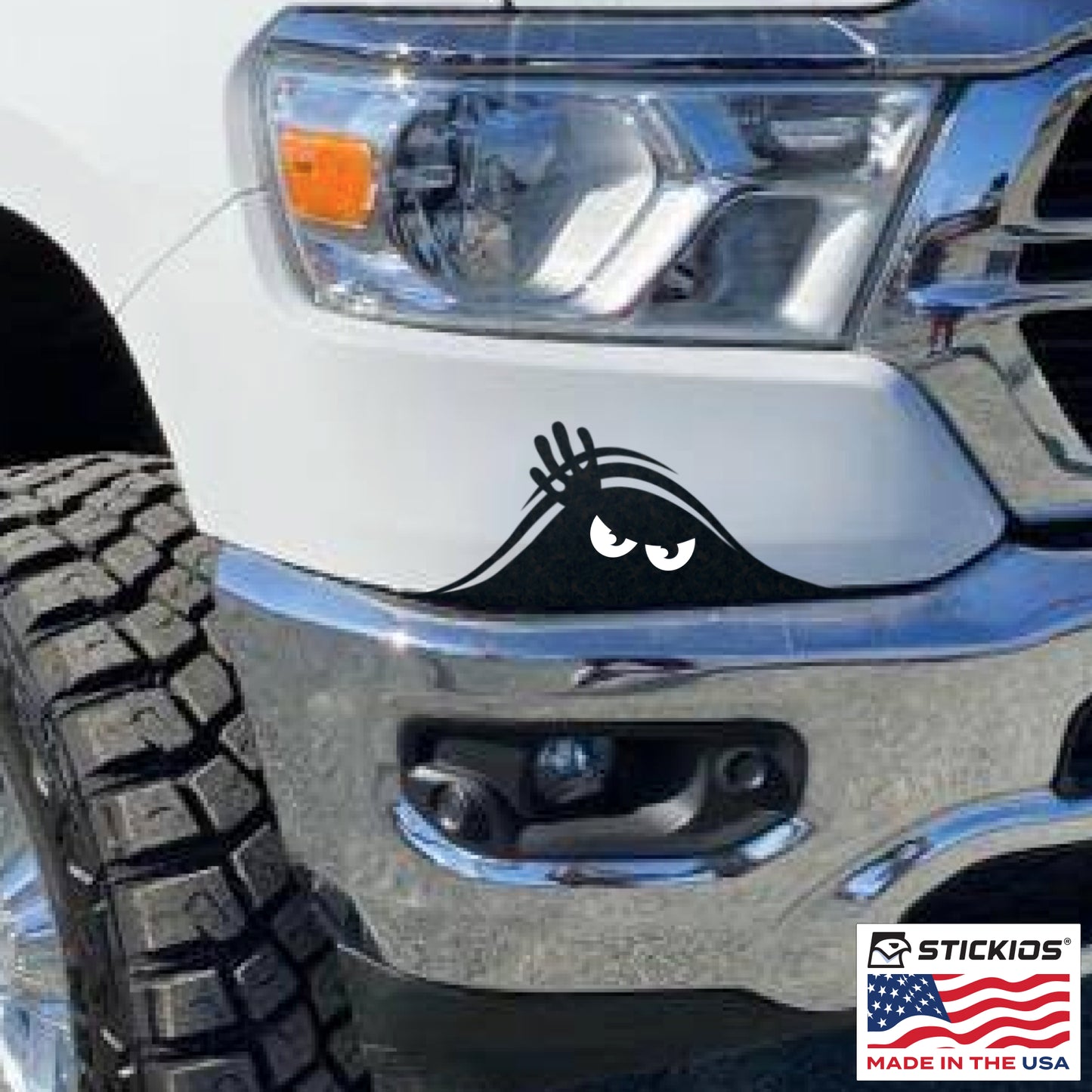 Funny Peeking Monster Car Decal - Covers Dents & Scratches - Peekaboo