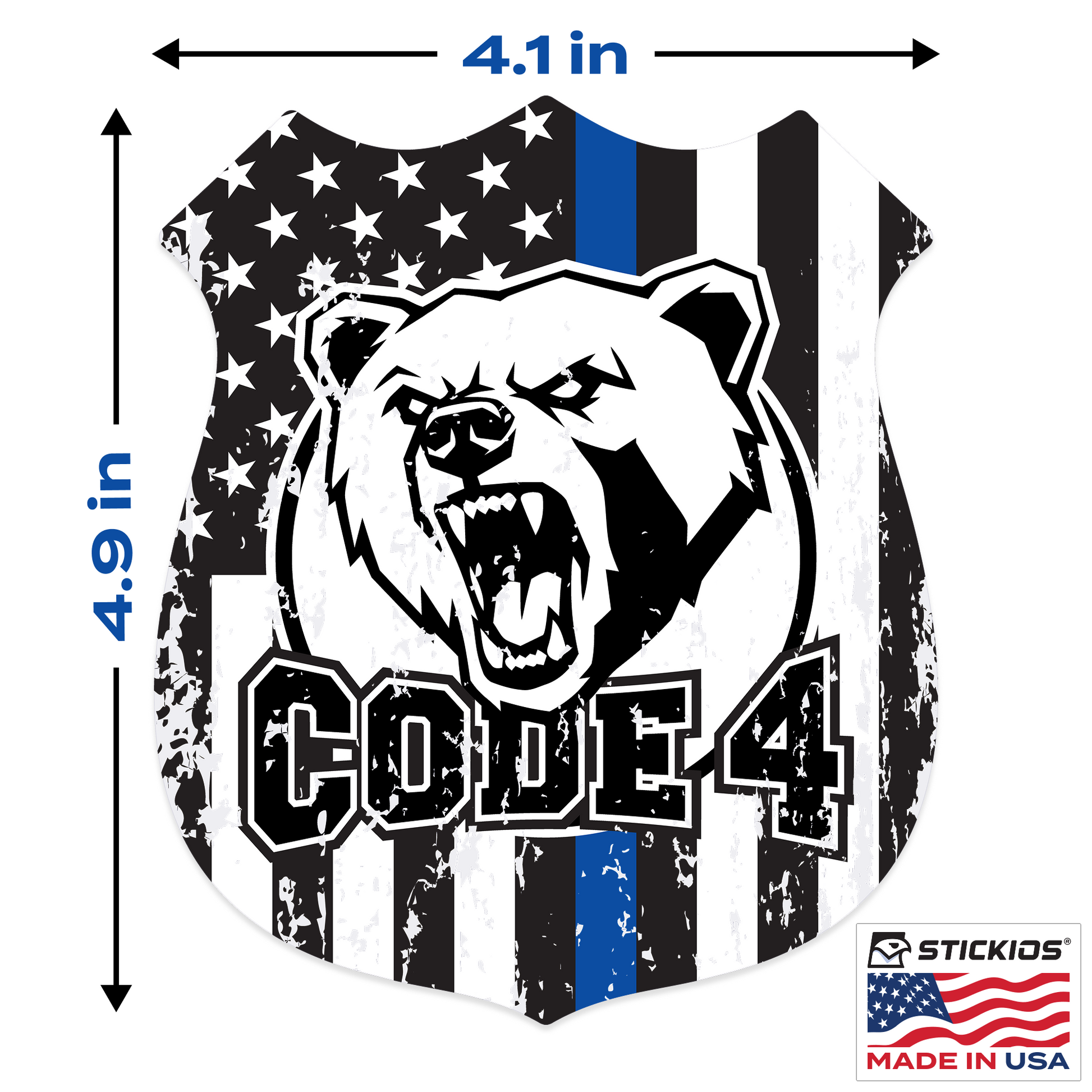 Code 4 Badge Tattered
