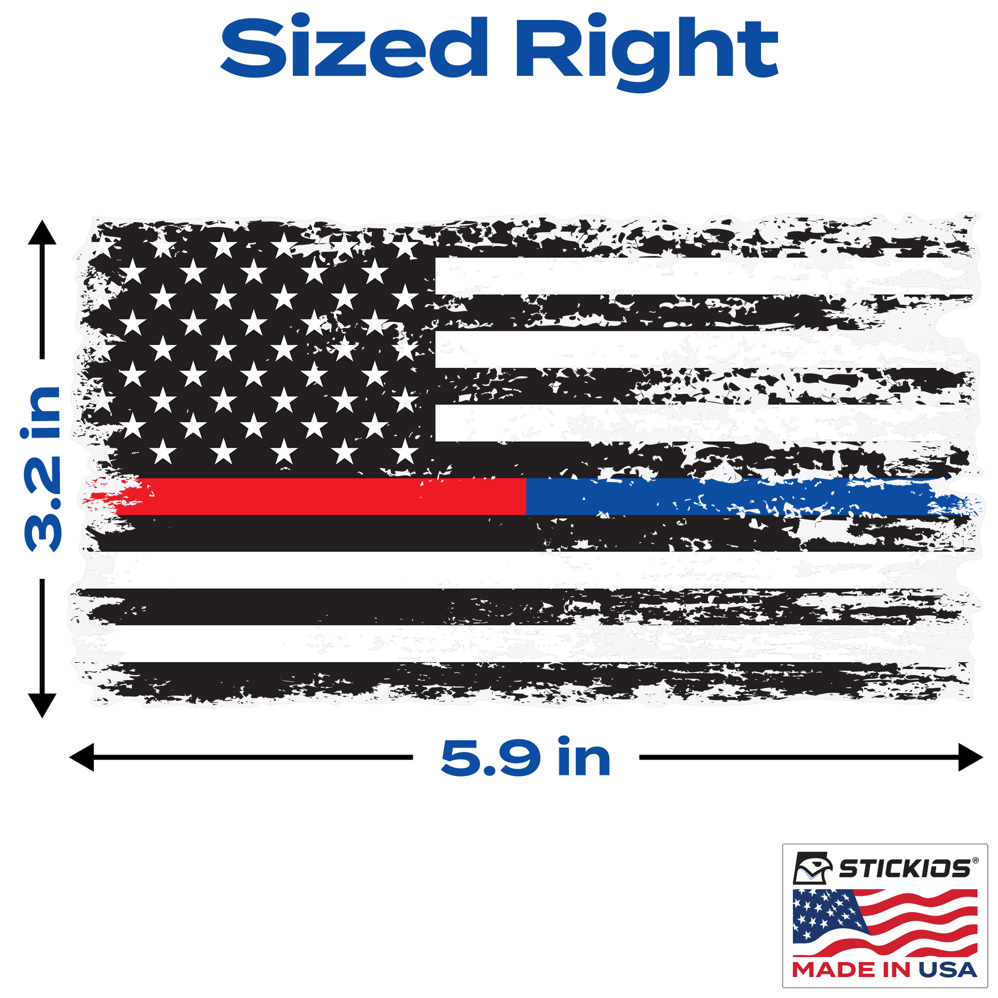 Red Blue Line Tattered