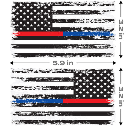 Red Blue Line Tattered Pair