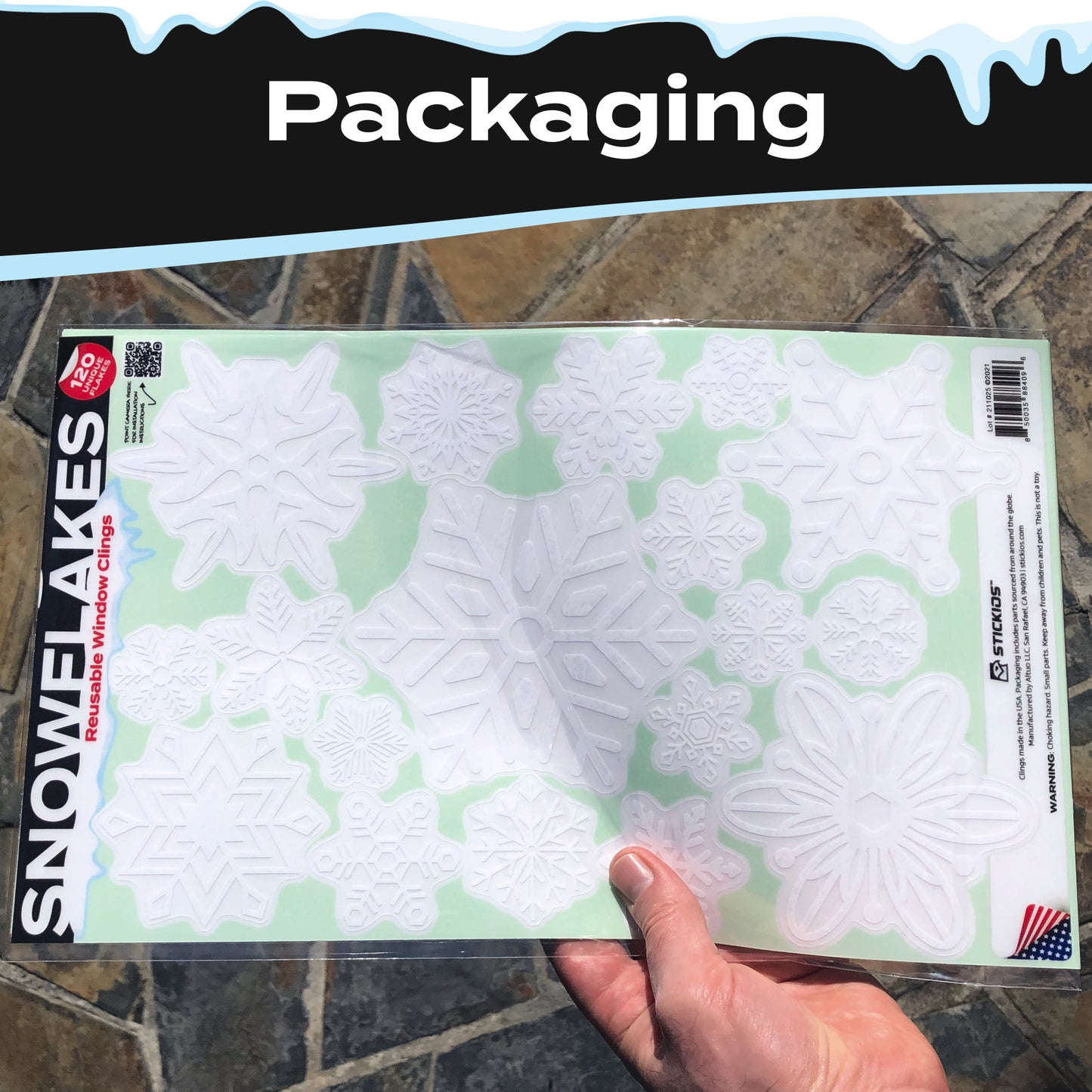 Snowflake Window Clings - Double-Sided Reusable Decorations (120 PCS)