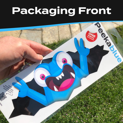 Funny Peeking Monster Car Decal - Covers Dents & Scratches - Peekablue