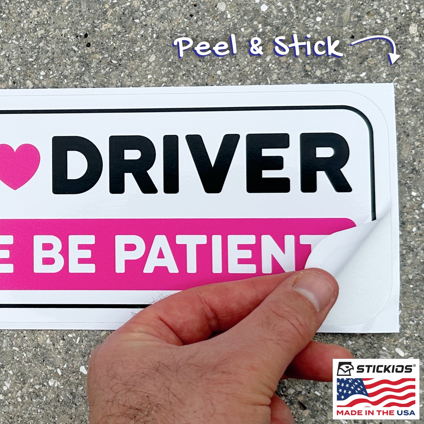 New Driver Stickers (Pink, Non-Magnetic) - Reusable & Removable